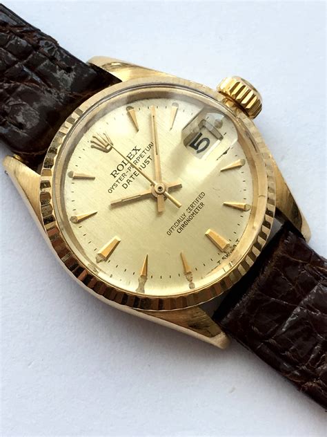 rolex vintage 18k gold rose ladies watch|rolex lady datejust 18k gold.